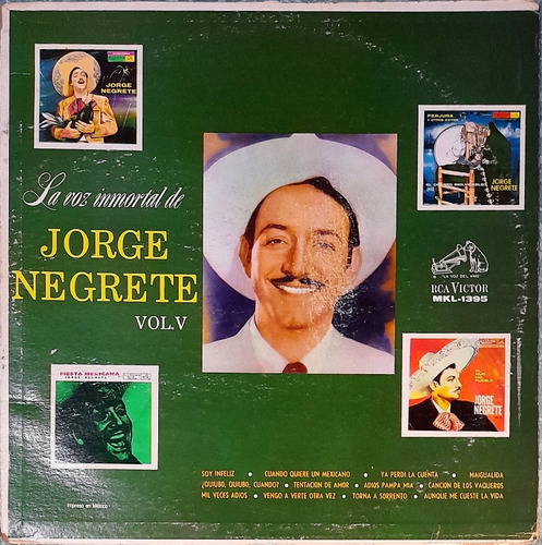 Jorge Negrete Disco De Vinilo La Voz Inmortal Vol. V 1961 (Usado)