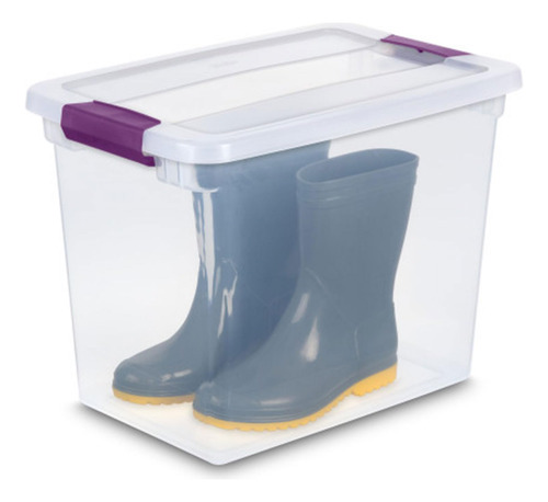 Caja Organizadora Transparente De 26 Litros Paquete De 6 Uni