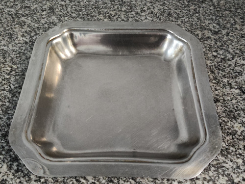 Antigua Fuente De Acero Inoxidable 24,7 Cm X 24,7 Cm X 3,5cm (Usado)