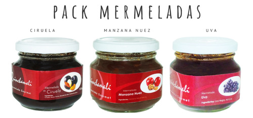 Mermeladas Pack Ciruela, Manzana Nuez, Uva + 1 Pack A Elecci