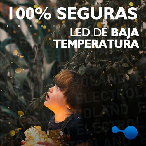 Imagen 6 de 10 de Pack X 10 Luces Guirnalda Calidas Alambre 30 Led A Pila