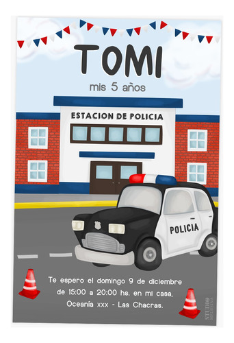 Invitación Virtual E Imprimible Policia