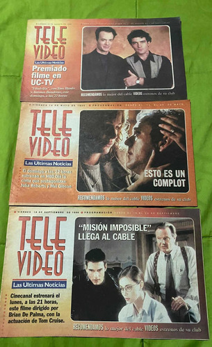 Revista Programación Tv Tele Video Años 90s Lun