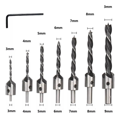 Conjunto De Brocas Quadradas Para Carpintaria, 23 Peças
