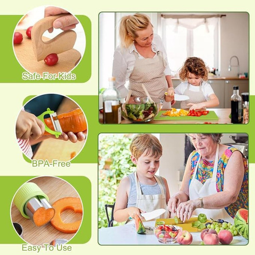 Zlj Xj Cuchillo Infantil, Juego Cuchillos Cocina Para