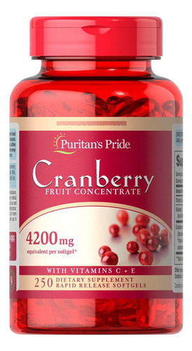Cranberry 4200mg (250 Softgels) Puritans Pride Sabor