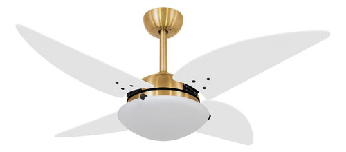 Ventilador De Teto Volare Dourado Quad Branco Luxuoso 220v