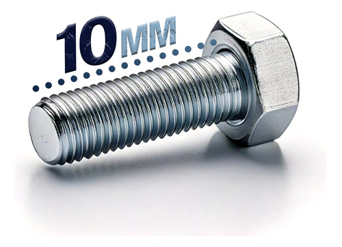 Kit Parafuso Sextavado 6mm Com Porca M6 X 10 - 100 Unidades