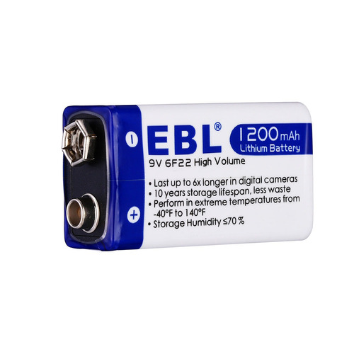 Ebl 1200mah 9v 6f22 Batería Alto Volumen No Recargables De L