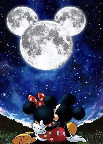 Pintura Com Diamantes-diy 5d Strass-mickey E Minnie-20x30 Cm