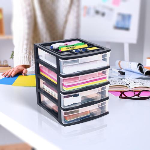 Contenedor Vivo Amable Multiusos De 4 Cajones Para Escritori