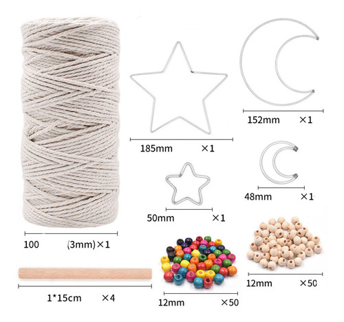 Cordón De Macramé De Madera Suave Trenzado Kit De Accesorios