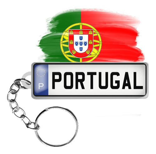 Chaveiro Placa Carro Europa Personalizado Com Nome Frente Cor Azul