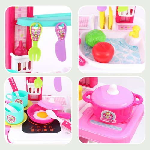 Kit De Cocina Para Niños En Maleta De Viaje 2-en-1 Regalo Color