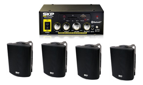 Kit De Instalación Skp Pro Audio 4 Parlantes + Amplificador 