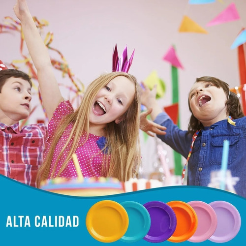 Platos descartables Party is On Solido x 200 unidades