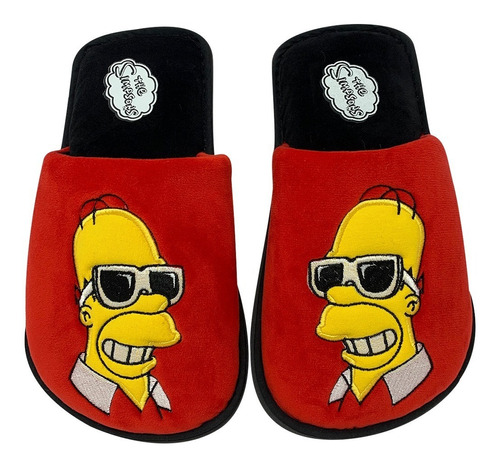 Pantuflas Caballero Homero Simpson Lentes Color Rojo