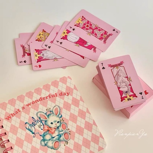 Cartas De Poker Sakura Card Captor Baraja Juego De Mesa Rosa Sakura Chino