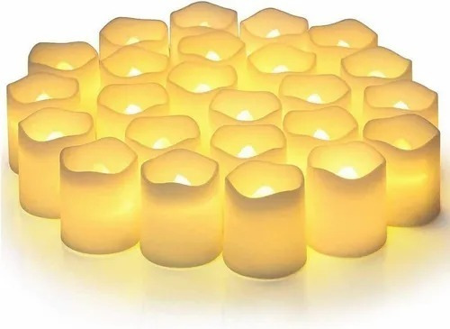 Set 24 Velas Parpadeantes Luz Led Ambar