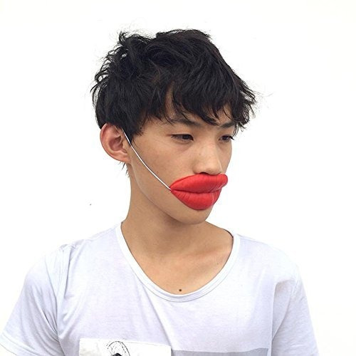 Meiyin Props Jokes Sausage Red Lips Thick Mouth Halloween Fu