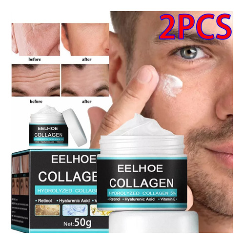 2 Uds Crema Antiarrugas For Hombres Collag Ácido Hialurónico