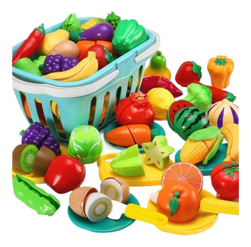 Juguetes De Cocina Para Niños Set 35 Frutas Y Verduras Corta