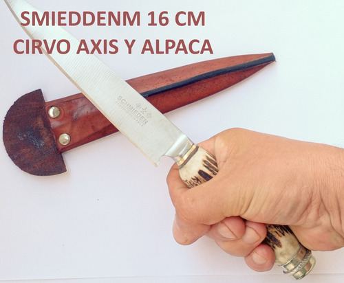 Cuchillo Smiedden Hoja 16cm Inoxidable Ciervo-alpaca Un Lujo