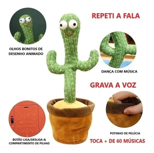 Imagem 7 de 7 de Cactos Dançante E Falante Toca Música Repete A Fala E Dança