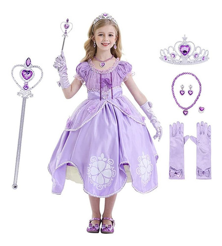 Chicas Princess Sofia Dress Up Halloween Princess Dress...