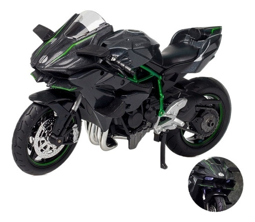 Kawasaki Ninjah2r Miniatura De Metal Autos Luces Y Sonido 1: