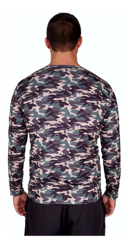 Imagem 4 de 7 de Camiseta Manga Camuflada Longa Proteção Solar Uv50 Gelada
