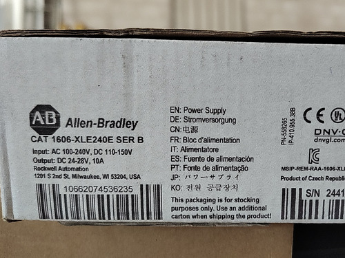 Fonte Allen-bradley 1606-xle240e Ac 100-240v 24vdc 10a Novo