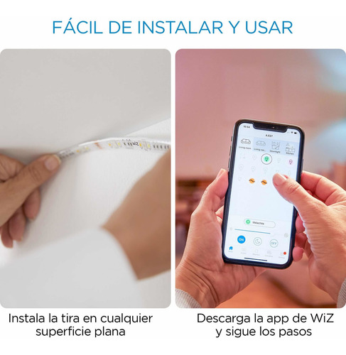 Imagen 4 de 6 de Wiz Cinta Led Extensión Inteligente Color 1mt 20w Wi-fi