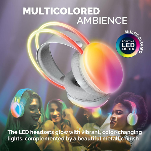 Audífonos Inalámbricos Recargables Microfono Luces Led