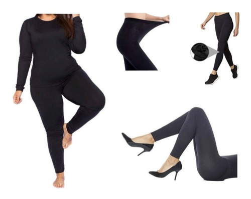 Imagem 3 de 3 de Meia Calça Térmica Flanelada Segunda Pele Sem Pé: Plus Size