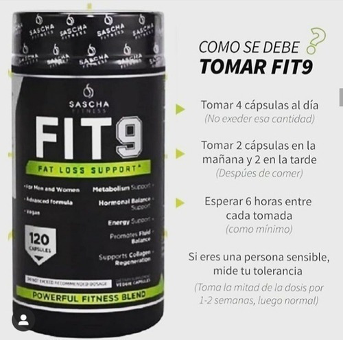 Imagen 7 de 8 de Sascha Fitness Fit 9 (120 Capsulas) Fit9 Oferta!