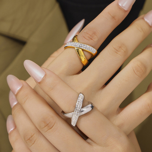 Anillo De Diamantes En Forma De X, Personalidad Simple, Geom