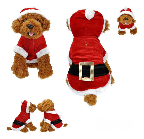 Cachorro Mascota Perro Navidad Ropa Santa Claus Traje Abrigo