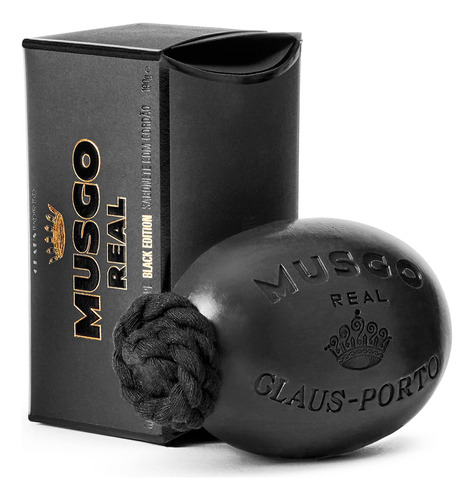 Claus Porto Black Edition - Jabon Sobre Una Cuerda 6.70 Oz, 