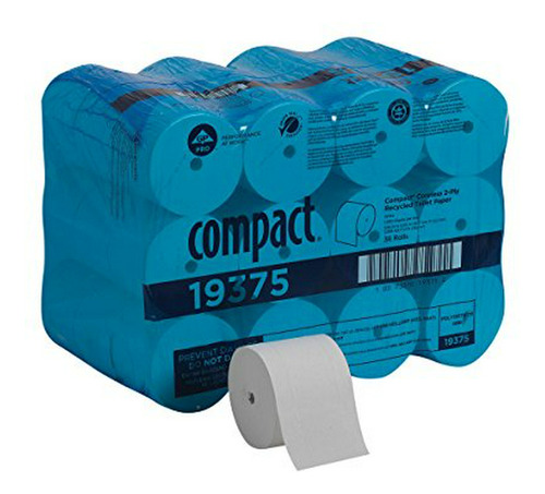 Papel Higiénico Reciclado Compact Coreless 2 Capas, Gp Pro, 