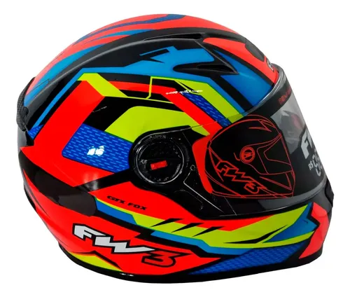 Capacete Fw3 Integral Fechado Gtx Fox C/ Óculos Interno Cor Laranja Tamanho do capacete 56