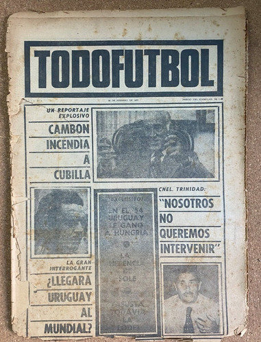 Todofútbol, Semanario, Fútbol Uruguayo, Nº 1, 1977,  Ex5