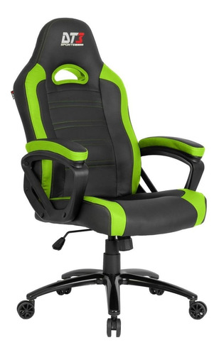 Cadeira de escritório DT3sports GTX gamer ergonômica  verde com estofado de couro sintético