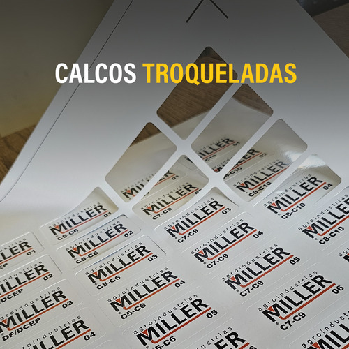 Calcos Troqueladas, Impresíon, Corte Y Laminado, 0,50x1,10m