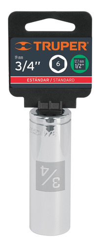 Dado Largo 3/4'' 6 Puntas Cuadro 1/2'' Truper 13329