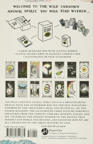 Imagen 2 de 10 de Mazo + Libro The Wild Unknown Animal Spirit / Kim Krans