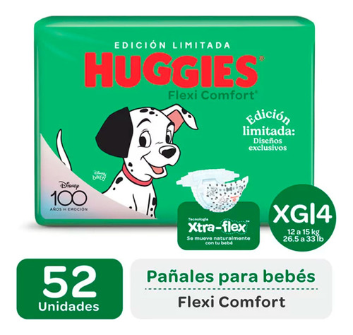 Pañales Huggies Flexi Confort | Talle Xg | 52 Unidades