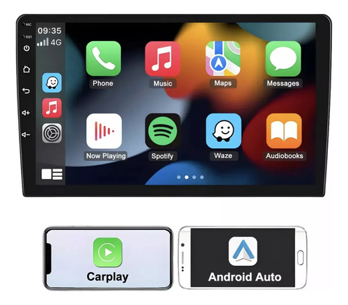 Multimídia Android H-Tech HT9240CA Quadcore 4GB 64GB Carplay Android Preto