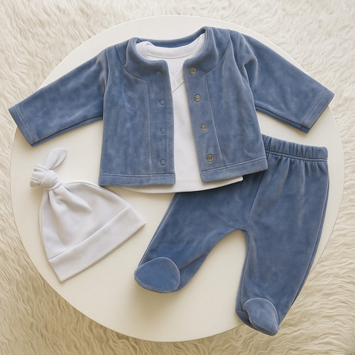 Conjunto Plush Bebe Campera Y Pantalon Beige Abrigo Bebe Beige Recien Nacido