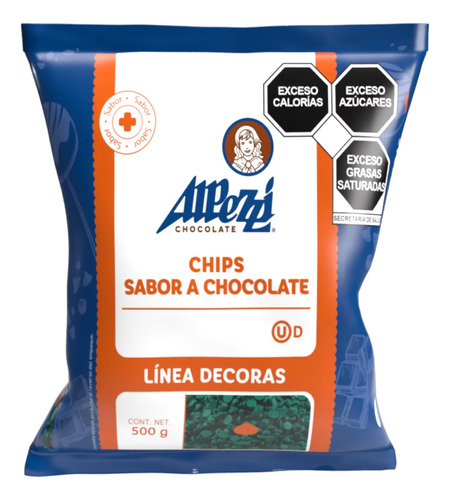 Chips De Chocolate Color Verde Alpezzi 500 Grs